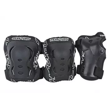 TEMPISH FID 3 Set de protectores para rodillas, codos y muñecas - Negro, talla XL