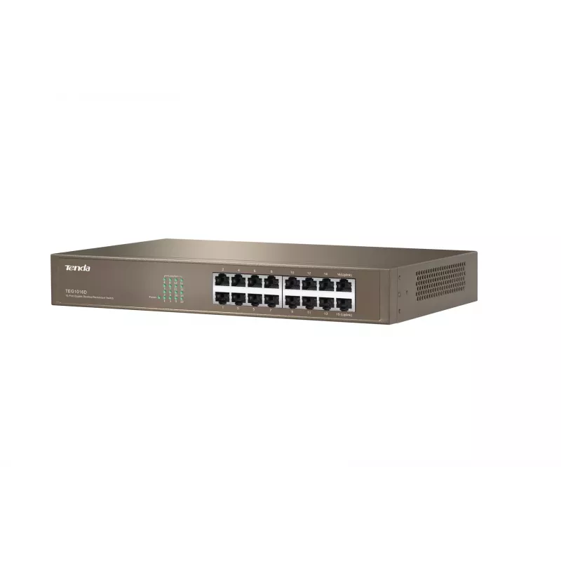 Tenda Switch Gigabit Ethernet de 16 puertos No gestionado Azul