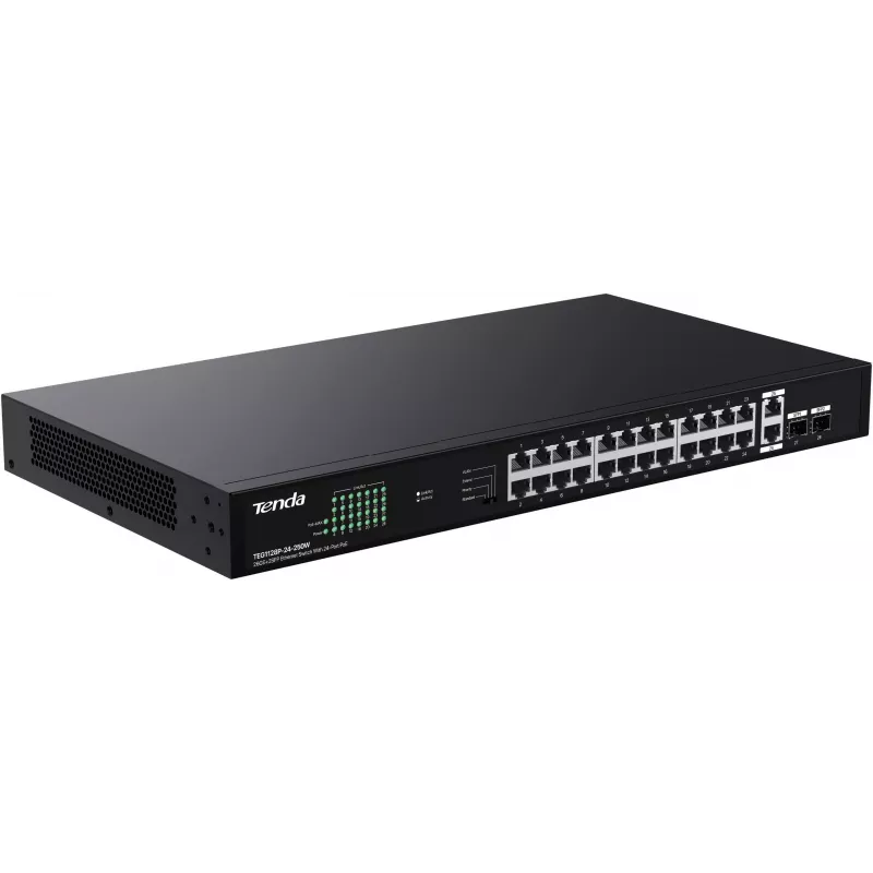 Tenda TEG1128P-24-250W Switch no gestionado 26x1GbE 2xSFP PoE+ 250W