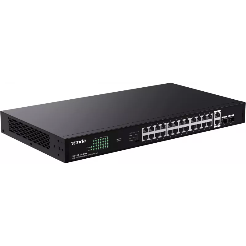 Tenda TEG1128P-24-410W Switch PoE+ no gestionado 26x1GbE 2xSFP 410W