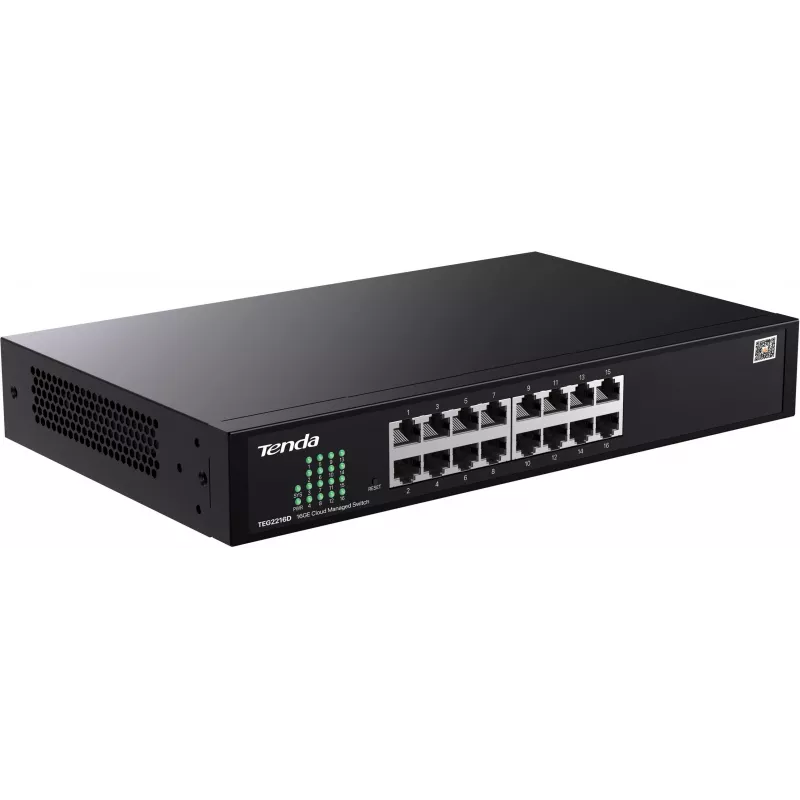 Tenda TEG2216D Switch Gigabit Ethernet de 16 puertos gestionado en la nube