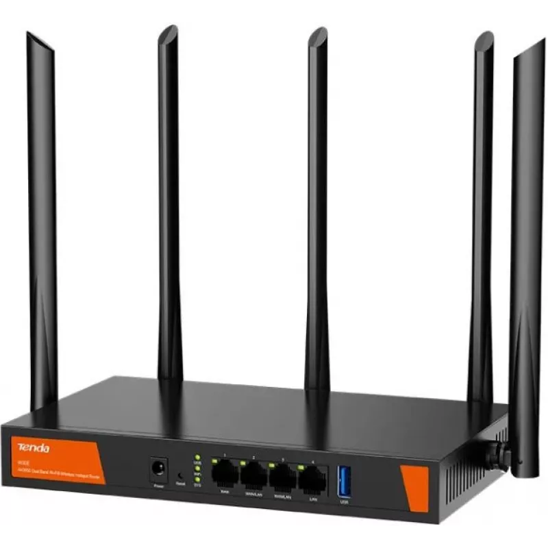 Router inalámbrico Tenda W30E AX3000 Gigabit Ethernet doble banda (2,4 GHz / 5 GHz) negro