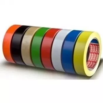 tesa 4104 cinta de embalaje, 50 mm x 66 m, negra, PVC, adhesivo de caucho natural, alta adherencia, 3 rollos 04104-000081-00