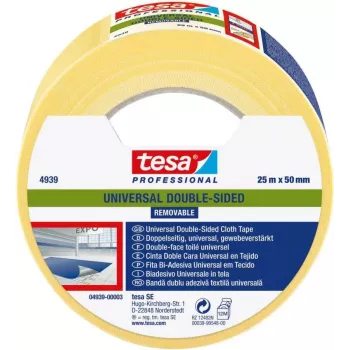 tesa 4939 Cinta de colocación de doble cara, blanco, 50 mm x 25 m 04939-00003-11