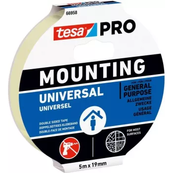 tesa Mounting PRO Universal 66958-00001-00 Cinta de montaje de doble cara blanca 5 m x 9 mm