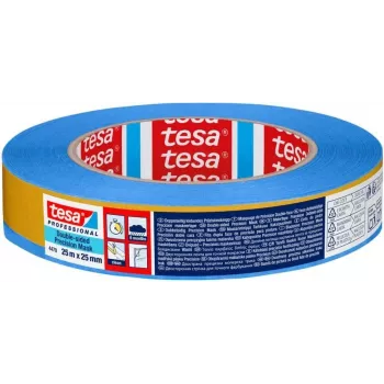 tesa Professional 04470-00001-00 cinta adhesiva de PET de doble cara, 25 m x 25 mm, papel soporte azul