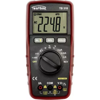 Testboy TB 318 multímetro digital de mano CAT IV 1000 V True RMS para instalaciones fotovoltaicas