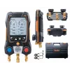 testo 550s set de manómetro digital manifold con Bluetooth y 2 sensores de temperatura de pinza inalámbricos (0564 5501)