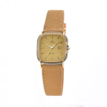 TETRA reloj de mujer analógico de cuarzo 125-C (27mm) – caja de acero inoxidable, esfera blanca, correa de piel