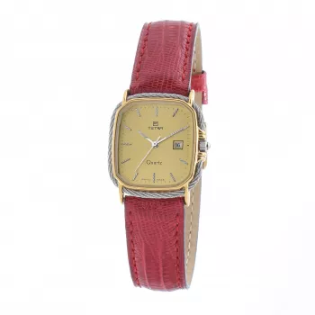 Reloj de pulsera mecánico de cuerda manual de mujer TETRA 125-CC-L 27mm esfera azul claro correa gris de Shell Cordovan