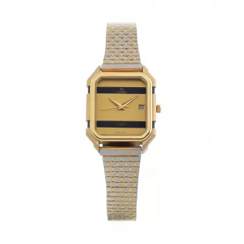 TETRA Reloj analógico de cuarzo para mujer 129-1-A1 (23 mm) - Correa de piel negra, esfera blanca