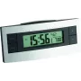 TFA 60.2511 Reloj despertador radiocontrolado - Negro/Plata - Pantalla LCD - Temperatura interior - Función snooze - Retroiluminación azul - 2x AAA