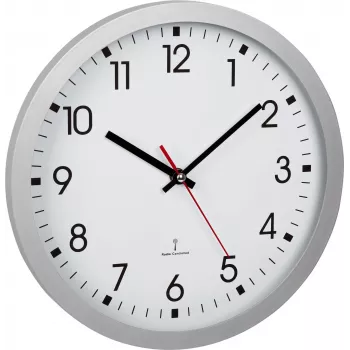 TFA 60.3522.02 Reloj de pared radiocontrolado plateado