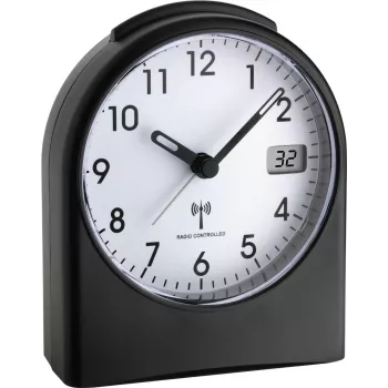 TFA 98.1040.01 Reloj radiocontrolado con indicador de temperatura, negro