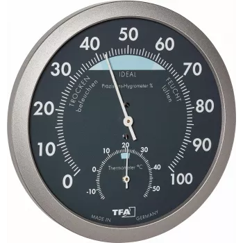 Estación meteorológica analógica TFA Dostmann 45.2043.51 con barómetro, termómetro e higrómetro - blanco/plata