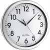 TFA Dostmann 60.3519.02 Reloj de pared radiocontrolado Corona, marco de aluminio plateado, esfera blanca, 300 mm 60.010363