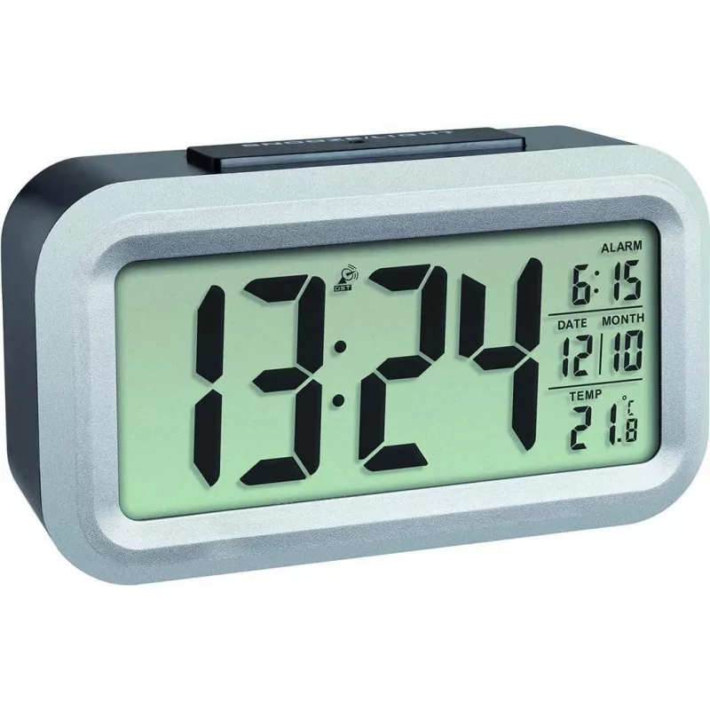 TFA Dostmann Lumio Plus despertador radio negro/plata