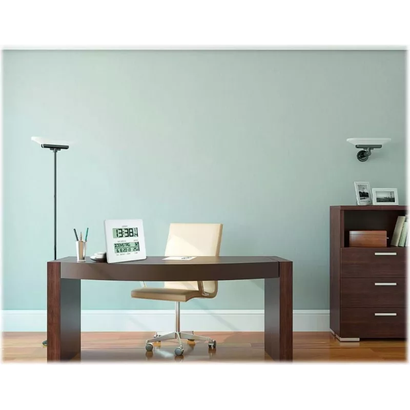 TFA Dostmann Time Line reloj de mesa digital blanco cuadrado (60.4509.02)