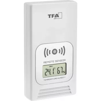 TFA LIFE Estación meteorológica radiocontrolada con termómetro interior/exterior e higrómetro, negro/plata