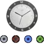 TFA LUMOCLOCK Reloj de pared radiocontrolado con iluminación de color, LCD digital, 7 colores, temperatura interior, despertador, función snooze, 12/24H, DCF-77