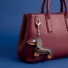 TFO Cadena universal para móvil con motivo de perro salchicha, marrón, 150 cm, banda cruzada ajustable con parche de anclaje