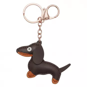 TFO Cadena universal para móvil con motivo de perro salchicha, marrón, 150 cm, banda cruzada ajustable con parche de anclaje
