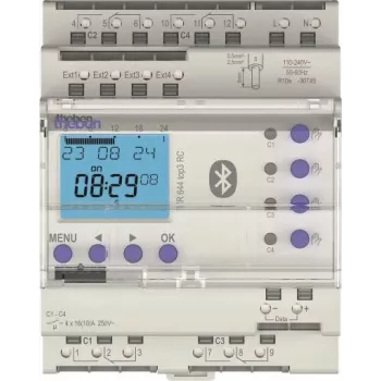 Theben TR 644 top3 BLE RC Temporizador digital, programa anual, 2 canales, carril DIN 6440330