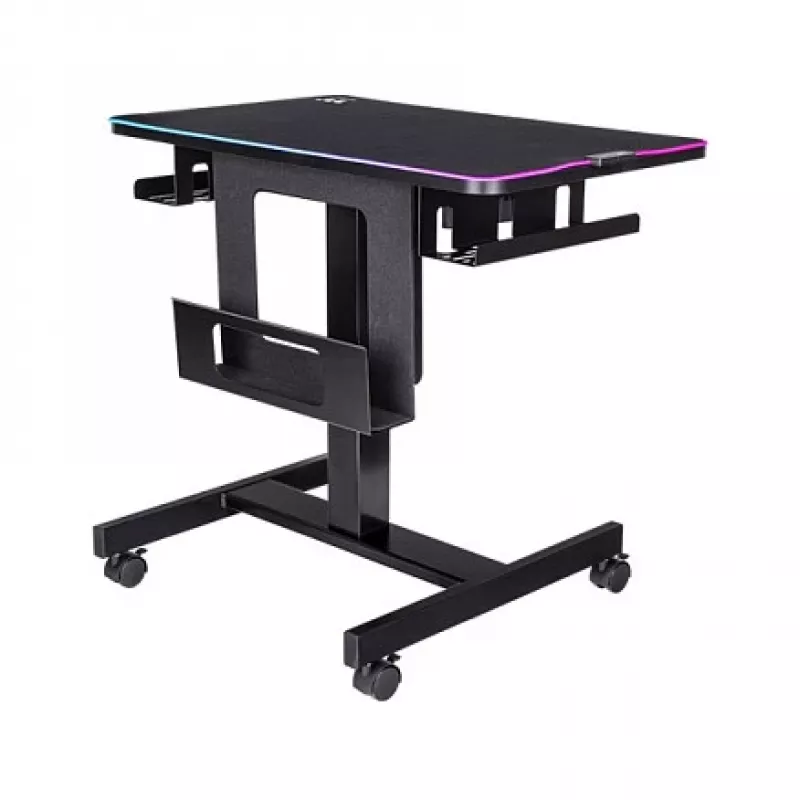Escritorio gaming eléctrico Thermaltake CycleDesk 100 GGD, tablero de MDF, 800x500 mm, negro