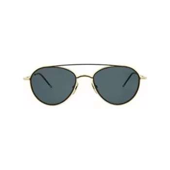 Gafas de sol unisex aviador Thom Browne TB109ATGLDBLK montura de titanio lentes verde oscuro 53/20/141 mm
