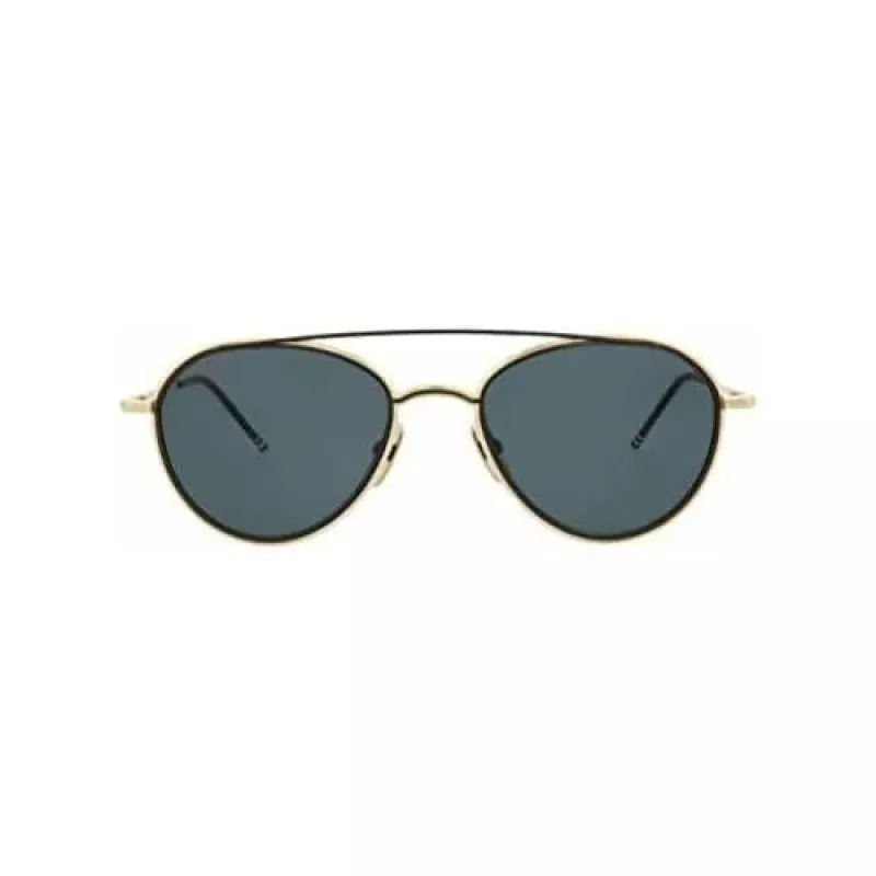 Gafas de sol unisex aviador Thom Browne TB109ATGLDBLK montura de titanio lentes verde oscuro 53/20/141 mm