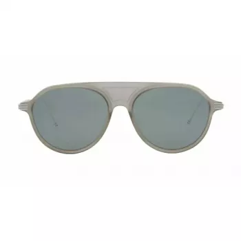 Thom Browne TB809BGRYSLV5 Gafas de sol unisex - montura gris, lentes espejadas plateadas, 55/18/145 mm
