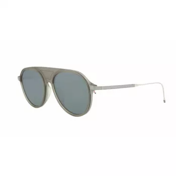 Thom Browne TB809BGRYSLV5 Gafas de sol unisex - montura gris, lentes espejadas plateadas, 55/18/145 mm