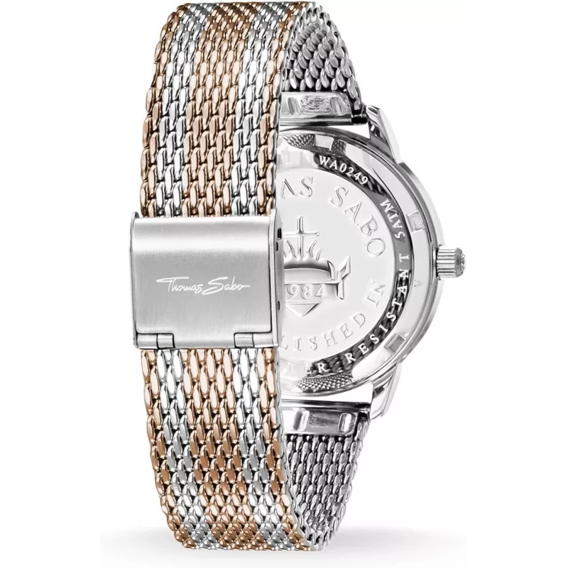 THOMAS SABO Reloj para mujer WA02732832013 - Cuarzo, acero inoxidable, esfera plateada