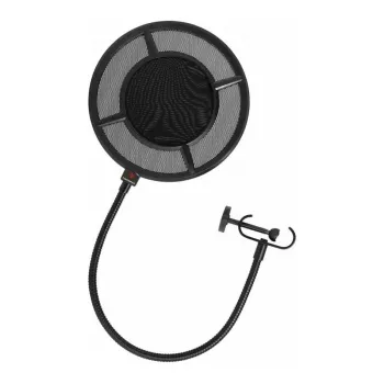 THRONMAX P1 filtro antipop de malla de nailon de doble capa con cuello de cisne de 350 mm y pinza universal de rosca, Negro