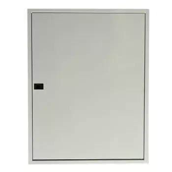 TIBOX AS424 Armario de distribución de superficie, 585x750x115 mm, 4 filas x 24 módulos, interior, puerta transparente, blanco/gris