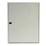 TIBOX AS424 Armario de distribución de superficie, 585x750x115 mm, 4 filas x 24 módulos, interior, puerta transparente, blanco/gris