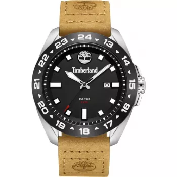 Timberland reloj de hombre analógico de cuarzo Henniker II 44mm caja de acero inoxidable correa de piel marrón TDWGB0029401