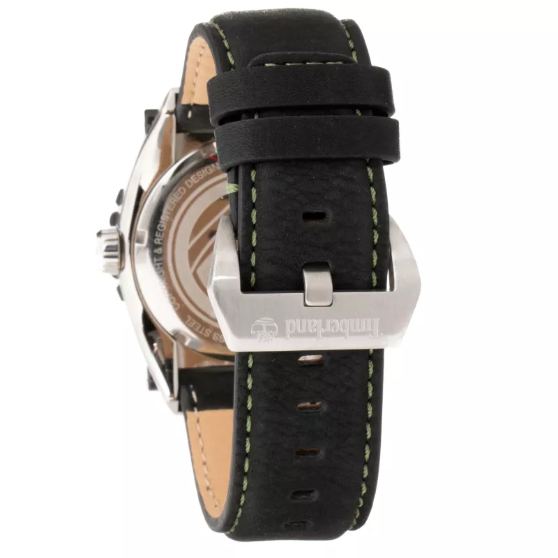 TIMBERLAND reloj de hombre analógico de cuarzo Henniker II 45mm caja de acero inoxidable correa de piel marrón