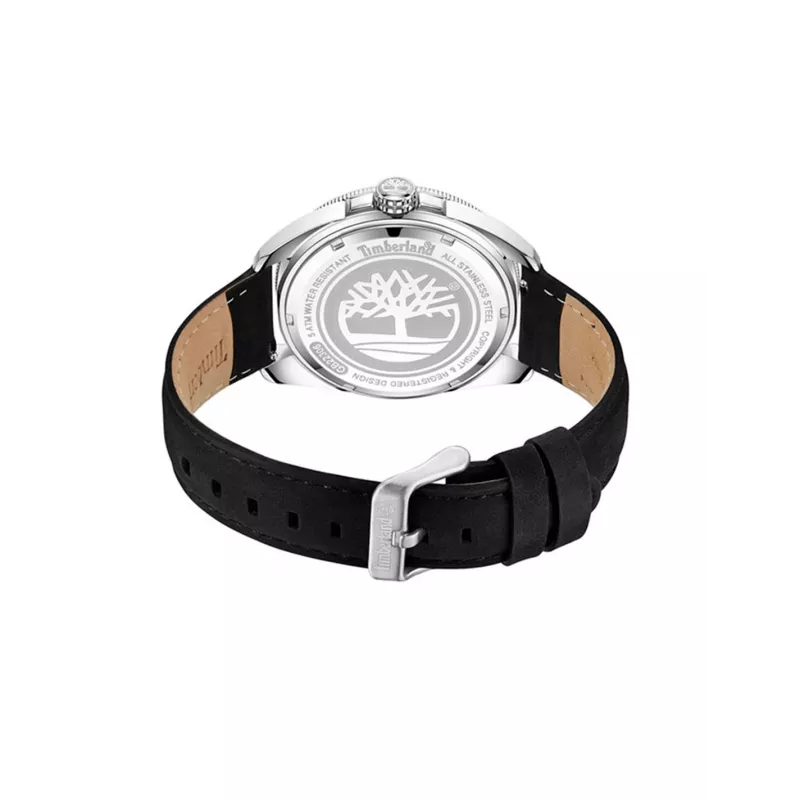 Timberland Reloj de hombre Henniker analógico de cuarzo TDWGB2230603 44mm negro acero inoxidable piel
