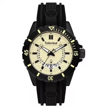 TIMBERLAND reloj de hombre de cuarzo Medford 46mm esfera beige correa de silicona negra 15578JSB-14P