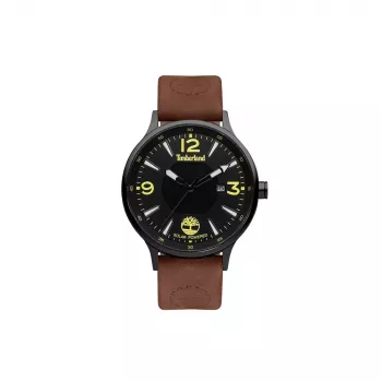 Timberland reloj de hombre analógico de cuarzo TDWGA2100902 43 mm caja de acero inoxidable correa de piel marrón