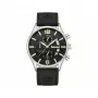 Timberland reloj hombre cuarzo analógico TDWGC9001201 43 mm caja de acero inoxidable esfera negra correa de piel marrón