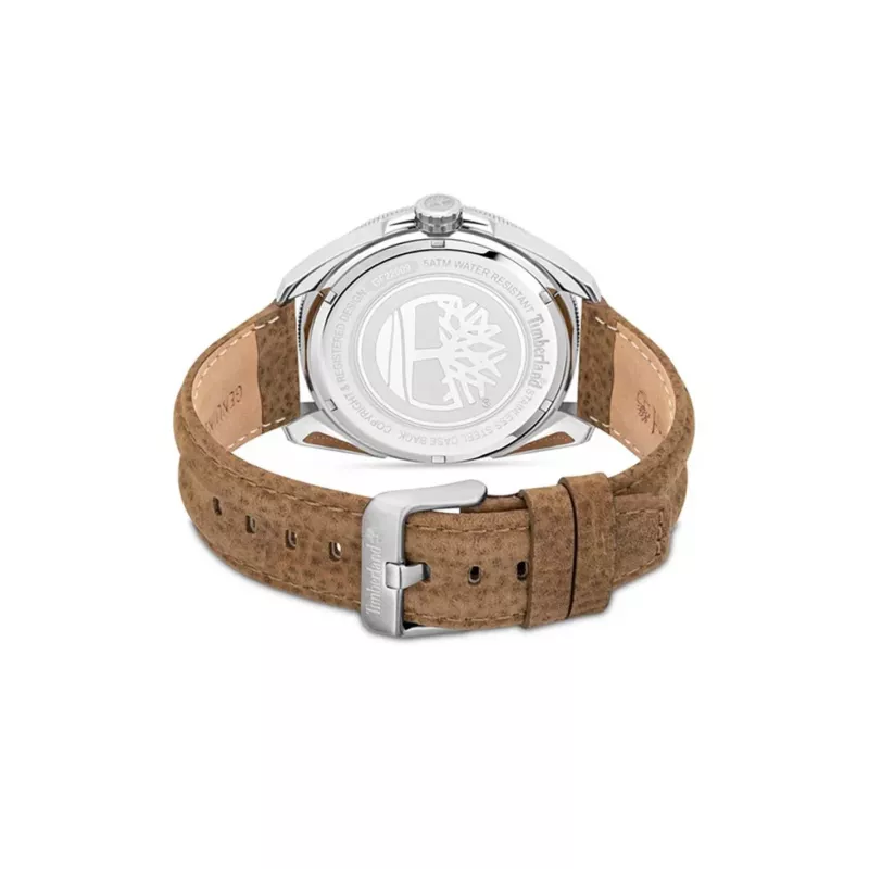 Timberland Reloj para hombre TDWGF2200903 45mm acero inoxidable piel marrón