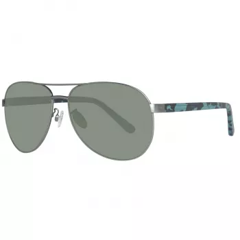 Timberland TB9086-6209D gafas de sol polarizadas hombre - montura negra mate, lentes verdes
