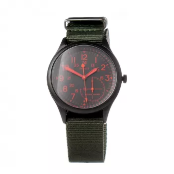 TIMEX Expedition North Field Post reloj analógico de cuarzo para hombre 41mm esfera verde correa de piel marrón TW2V11000LG