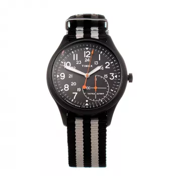 TIMEX Expedition North Field Post reloj mecánico de cuerda manual para hombre 41mm caja de acero inoxidable esfera negra correa de piel marrón TW2V10600LG