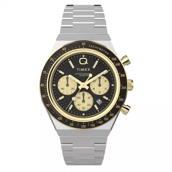 Timex Hombre TW2W64200 Reloj de cuarzo con correa de piel marrón y esfera negra, 40mm