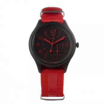 TIMEX Reloj para hombre TW2V10900LG 41 mm correa de piel verde esfera negra