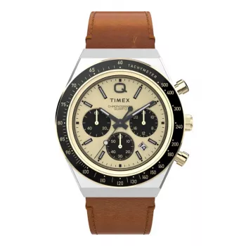 Timex TW2W64400 Reloj de campo hombre 42mm esfera negra correa de piel marrón