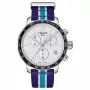 TISSOT PRS 516 cronógrafo de hombre de cuarzo suizo 42mm esfera plateada correa de piel marrón T095417170373